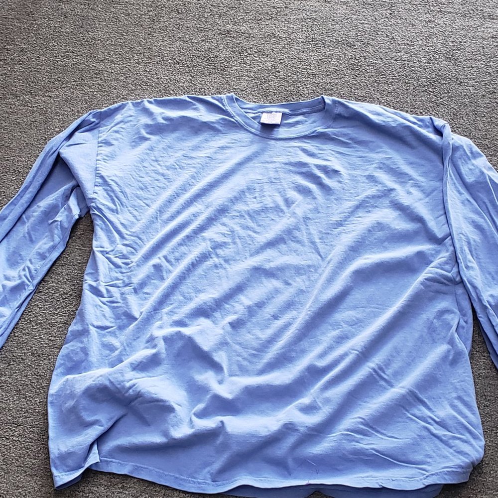 4XL Long Sleeve Blue Tee shirt new